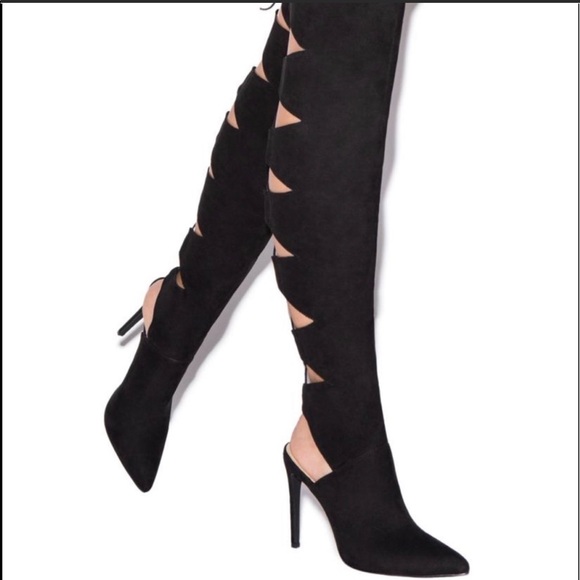 Dyonne Thigh High Lace up Boots - Picture 2 of 4